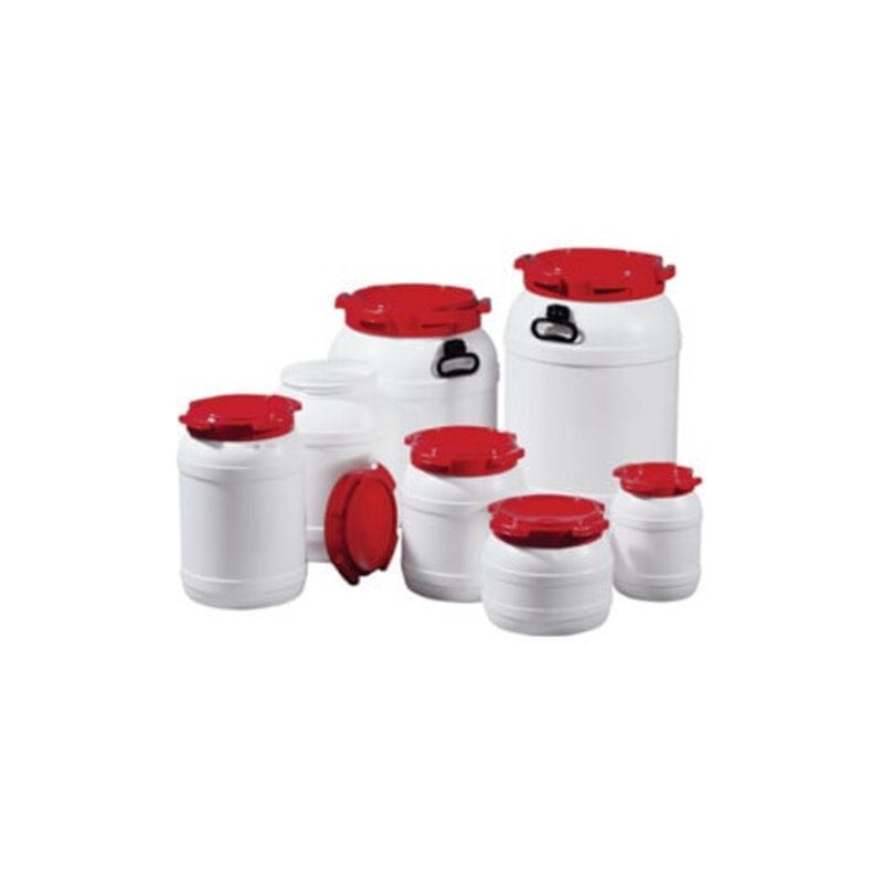 Weithalsfass weiß Deckel rot 26l D.316xH.426mm Einfüllöffnung-D.204mm