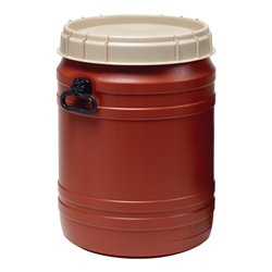 Weithalsfass 64l braun m.beigem Deckel m.2 Tragegriffen Einfüllöffnung-D.354mm