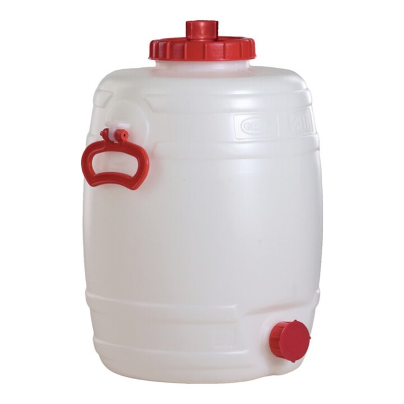 GRAF Rundfass 30l weiß 2Tragegriffe D.330xH.470mm a.PE Öffnung-D.120mm