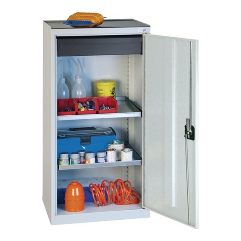 Werkzeug-/Beistellschrank H1000xB500xT500mm 1Schubl.2BD grau/blau STUMPF
