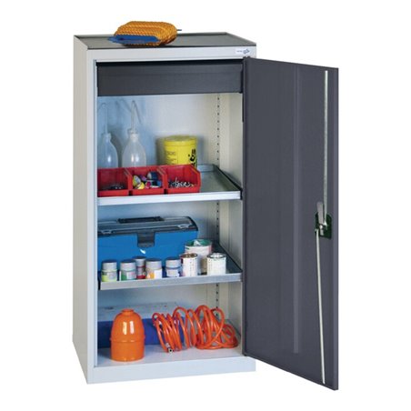 Werkzeug-/Beistellschrank H1000xB500xT500mm 1Schubl.,2BD grau/blau STUMPF