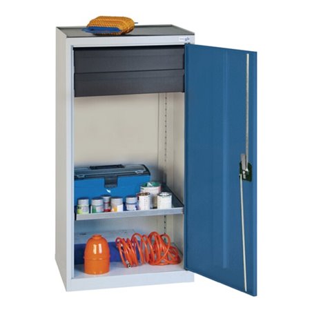 Werkzeug-/Beistellschrank H1000xB500xT500mm 2Schubl.,1BD grau/blau STUMPF