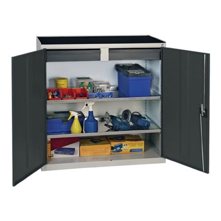 Werkzeug-/Beistellschrank H1000xB1000xT500mm 2Schubl.,2BD grau/blau STUMPF