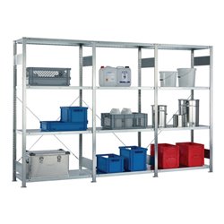 Steckregal H2000xB3000xT400mm Grund-/Anbaur.verz.12Stahlb.Trgf150kg Feldl.1650kg