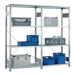 Steckregal H2000xB2000xT400mm Grund-/Anbaur.verz.8 Stahlb.Trgf.150kg Feldl.900kg