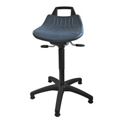 Drehhocker Sitz PU-Schaum blau mit Gleitern