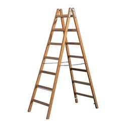 Sprossenstehleiter Holz 2x10 Sprossen Leiter-L.2900mm/äußere B650mm Trgf.150 kg