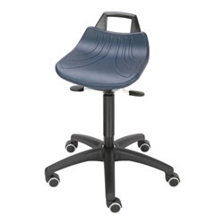 Drehhocker m.Rollen PU-Schaum blau Sitz-H.520-710mm