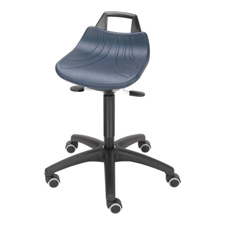 Drehhocker m.Rollen PU-Schaum blau Sitz-H.520-710mm