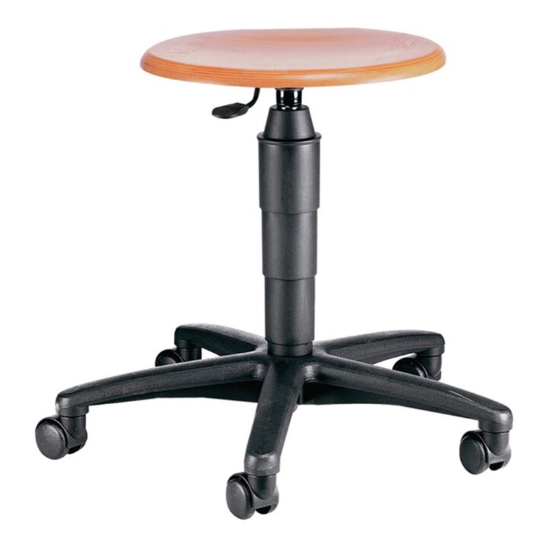 Topstar Drehhocker m.Rollen Buche Sitz-H.420-550mm Sitz-D.350mm
