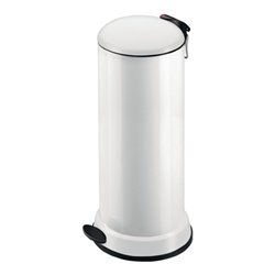 Tretabfallsammler 26l Stahlblech, weiß H.715xD.320mm mit verz. Inneneimer