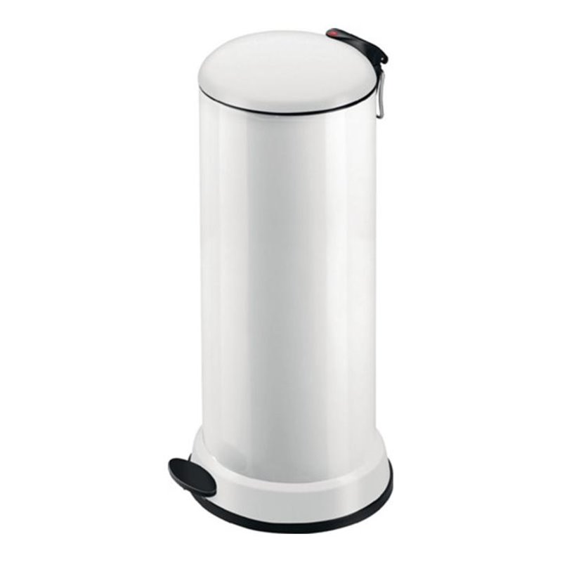 Tretabfallsammler 26l Stahlblech, weiß H.715xD.320mm mit verz. Inneneimer