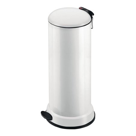 Tretabfallsammler 26l Stahlblech, weiß H.715xD.320mm mit verz. Inneneimer