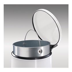 Tretabfallsammler 20l Stahlblech, weiß H.595xD.270mm mit verz. Inneneimer