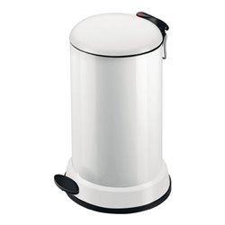 Tretabfallsammler 16l Stahlblech, weiß H.515xD.320mm mit verz. Inneneimer