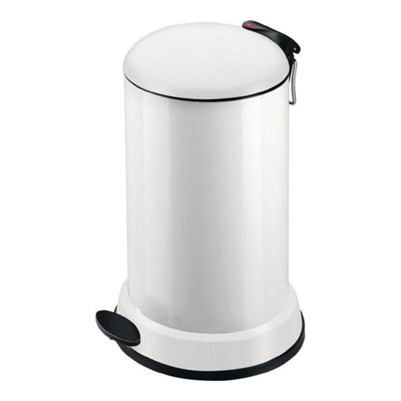 Tretabfallsammler 16l Stahlblech, weiß H.515xD.320mm mit verz. Inneneimer