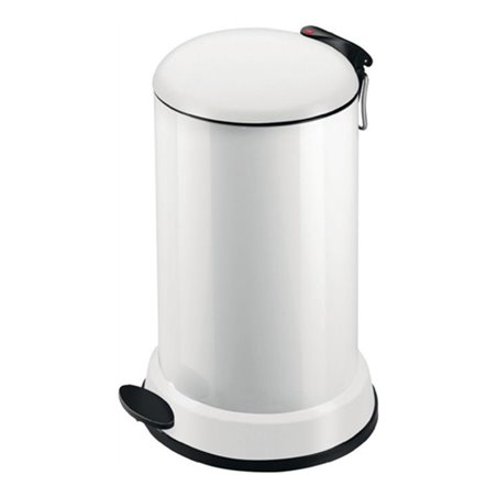Tretabfallsammler 16l Stahlblech, weiß H.515xD.320mm mit verz. Inneneimer
