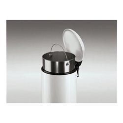 Tretabfallsammler 16l Stahlblech, weiß H.515xD.320mm mit verz. Inneneimer