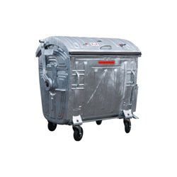 Muellgrossbehaelter 1,1 m³ Stahlbl.TZN fahrbar,n.DIN EN 840-3 SULO