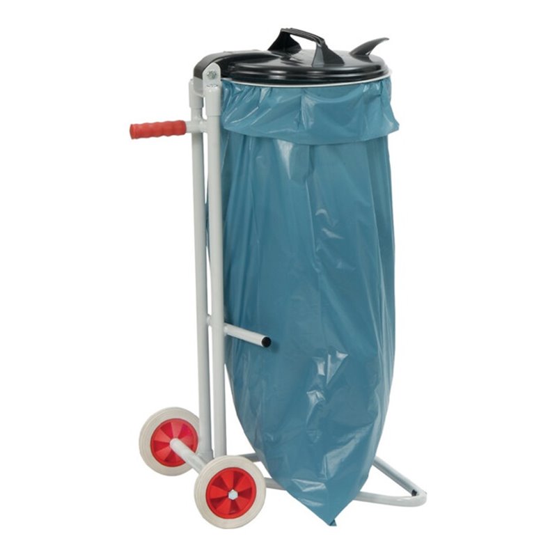 Abfallsammler mobil lichtgrau B.500xT.500xH.960mm PVC-Deckel