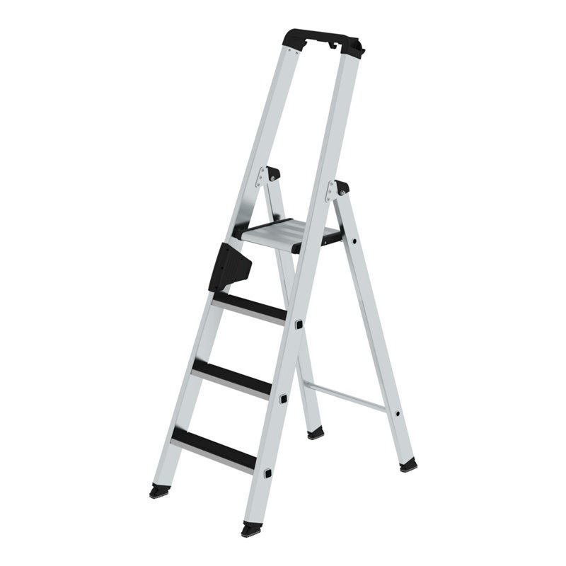 MUNK Aluminium-Stufenstehleiter einseitig begehbar mit clip-step