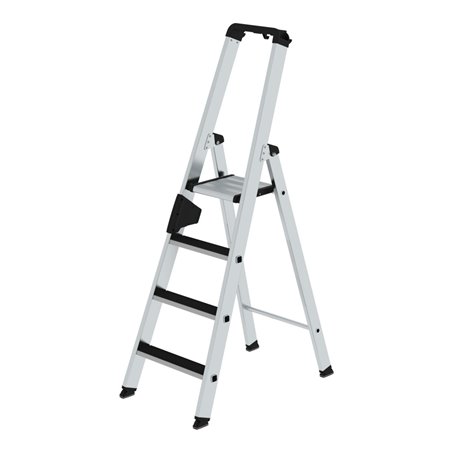 MUNK Aluminium-Stufenstehleiter einseitig begehbar mit clip-step