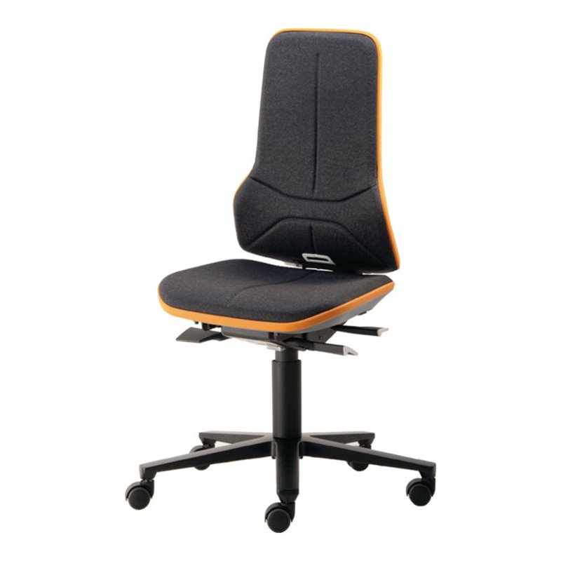 bimos Arbeitsdrehstuhl Neon m.Rollen orange Sitz-H450-620mm Permanentkontakt