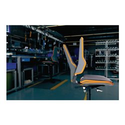 bimos Arbeitsdrehstuhl Neon m.Rollen orange Sitz-H450-620mm Permanentkontakt
