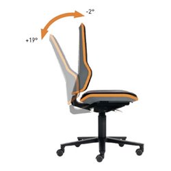 bimos Arbeitsdrehstuhl Neon m.Rollen orange Sitz-H450-620mm Permanentkontakt