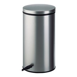 Wesco Tretabfallsammler 32l Stahl silber H.570xD.310mm Deckel silber