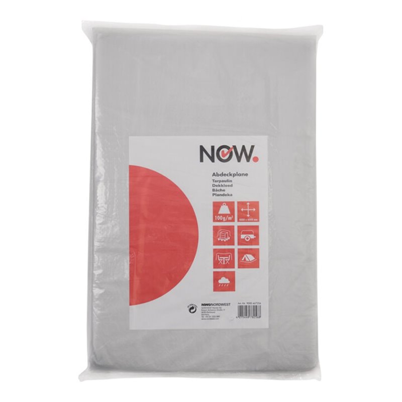 Allzweckplane B4000xL6000mm m.Aluminiumösen naturfarben NOW