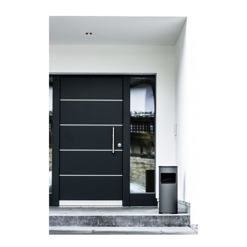 Durable Papierkorb metall mit Ascher Anthrazit 17l