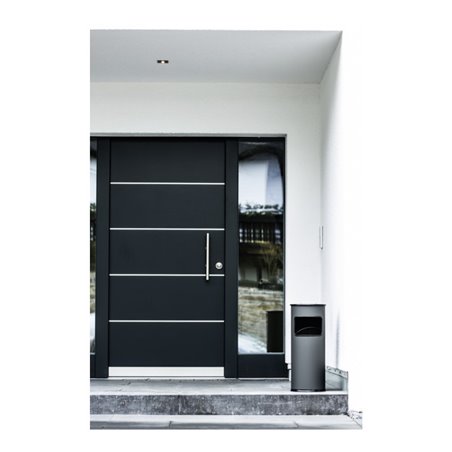 Durable Papierkorb metall mit Ascher Anthrazit 17l