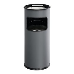 Durable Papierkorb metall mit Ascher Anthrazit 17l