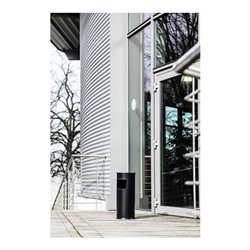 Durable Papierkorb metall mit Ascher Schwarz 17l