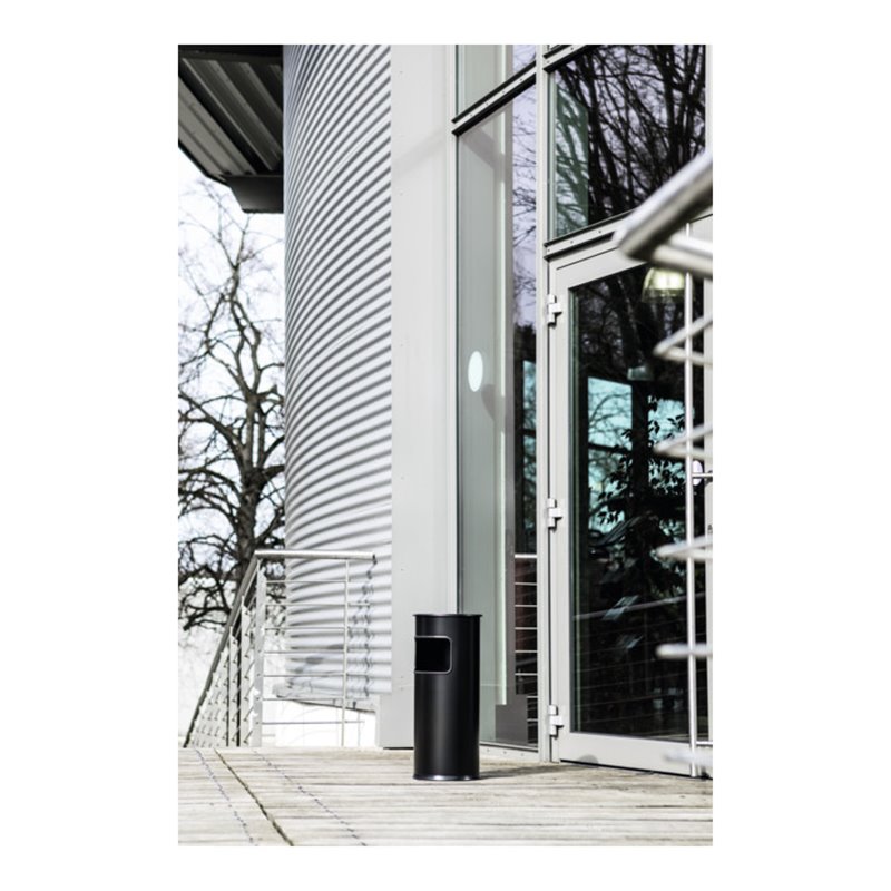 Durable Papierkorb metall mit Ascher Schwarz 17l