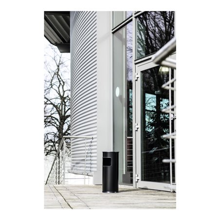 Durable Papierkorb metall mit Ascher Schwarz 17l