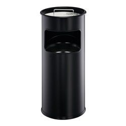 Durable Papierkorb metall mit Ascher Schwarz 17l