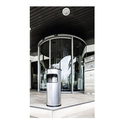 Durable Papierkorb metall mit Ascher Silber 17l