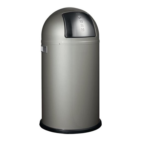 Wesco Abfallsammler Pushboy 50l neusilber H.755xD.390mm Einsatz a.Stahl