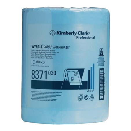 Wischtuch WYPALL X60 8371 L380xB315ca.mm blau 1-lagig,perforiert,geprägt