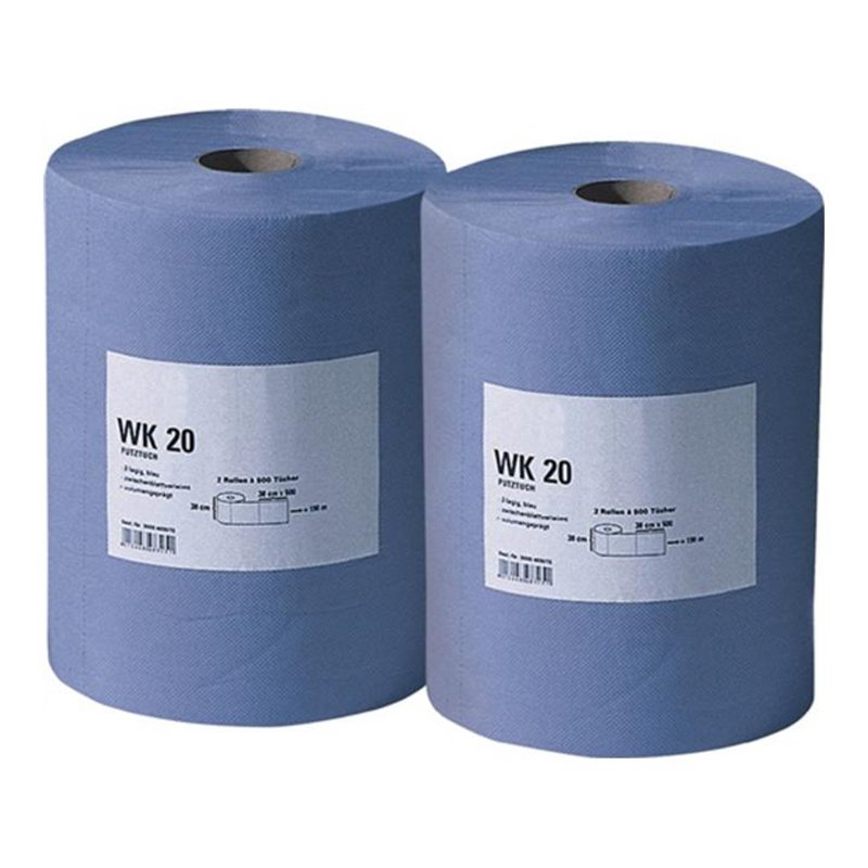 Putztuch WK20 2lagig blau L.380xB.380mm 500Abrisse