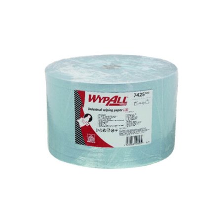 WypAll Papierwischtücher für industrielle Reinigungsaufgaben L30, Jumborolle, 1 Rolle x 750 Wischtücher, 3-lagig, blau