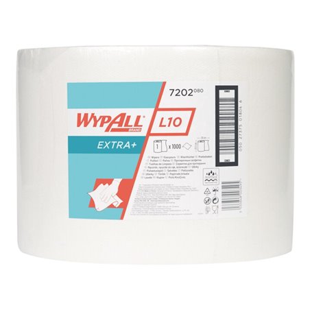 Putztuch WYPALL L10 EXTRA,7202 L.ca.390xB.ca.240mm 1-lagig,perforiert,weiss