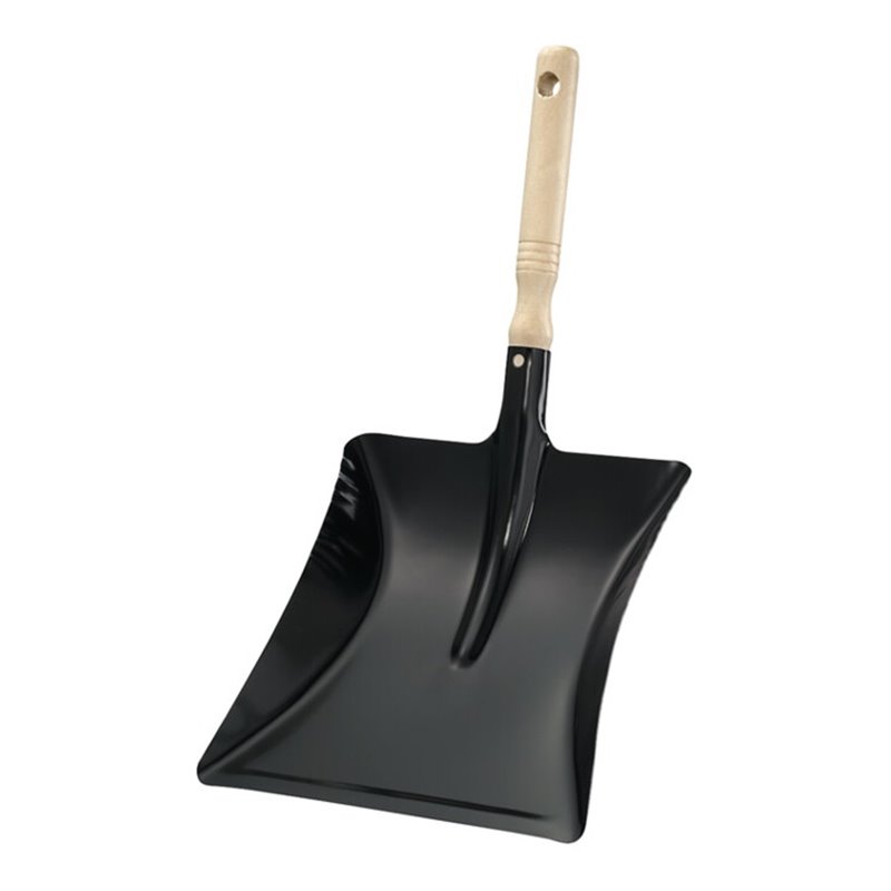 Kehrschaufel m.Holzgriff MET schwarz lack.Blatt-L.220xBlatt-B.230mm