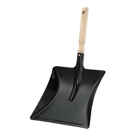 Kehrschaufel m.Holzgriff MET schwarz lack.Blatt-L.220xBlatt-B.230mm