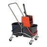 Vermop Reinigungswagen L1040xB410xH900mm 2 Eimer 17l rot/blau Ausguss u.Ku.-Presse