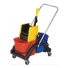 Vermop Reinigungswagenset 2 Eimer 17l rot/blau u.Ku.-Presse m.Stiel/Halter /5 Mopps