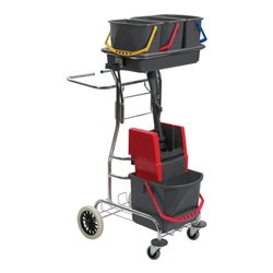 Vermop Reinigungswagenset Eimer 1x17l 3x6l u.Ku.-Presse m.Stiel/Halter /5 Mopps