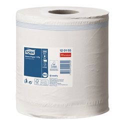 Handtuchrollen TORK Stand.Tü.,1-lag.,unperfor. weiß L300ca.mxB200ca.mm 6RL./VE